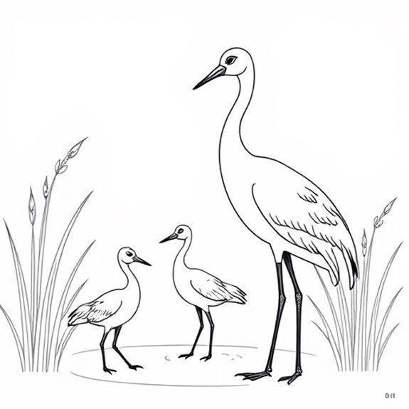 Playful Crane Family Adventures Coloring Pages Playful Crane Family Adventures Coloring Pages