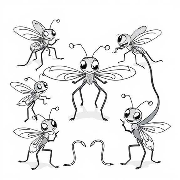 Playful Mosquito Character Designs Coloring Pages Playful Mosquito Character Designs Coloring Pages