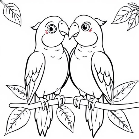 Playful Parrot Companions Together Coloring Pages Playful Parrot Companions Together Coloring Pages