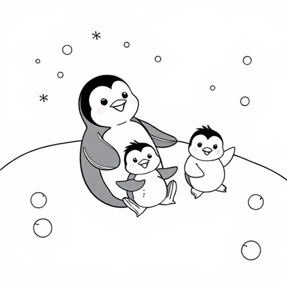 Playful Penguin Family Activities Coloring Pages Playful Penguin Family Activities Coloring Pages