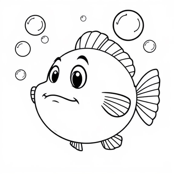 Pufferfish Inflating With Bubbles Coloring Pages Pufferfish Inflating With Bubbles Coloring Pages