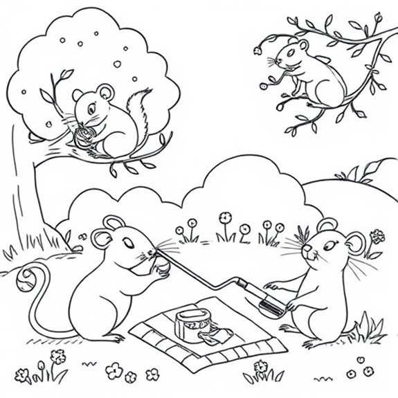 Rat Enjoys Park Adventures Coloring Pages Rat Enjoys Park Adventures Coloring Pages