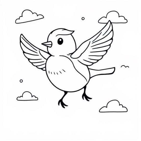 Robin Soaring Through Sky Coloring Pages Robin Soaring Through Sky Coloring Pages