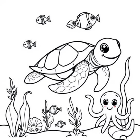 Sea Turtles And Marine Life Coloring Pages Sea Turtles And Marine Life Coloring Pages
