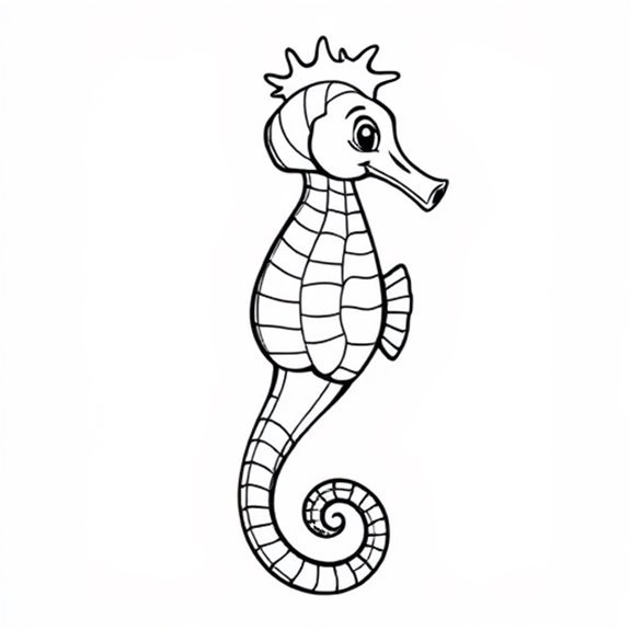 Seahorse Inspired Classic Artwork Coloring Pages Seahorse Inspired Classic Artwork Coloring Pages