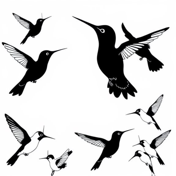 Silhouetted Hummingbird Artwork Design Coloring Pages Silhouetted Hummingbird Artwork Design Coloring Pages