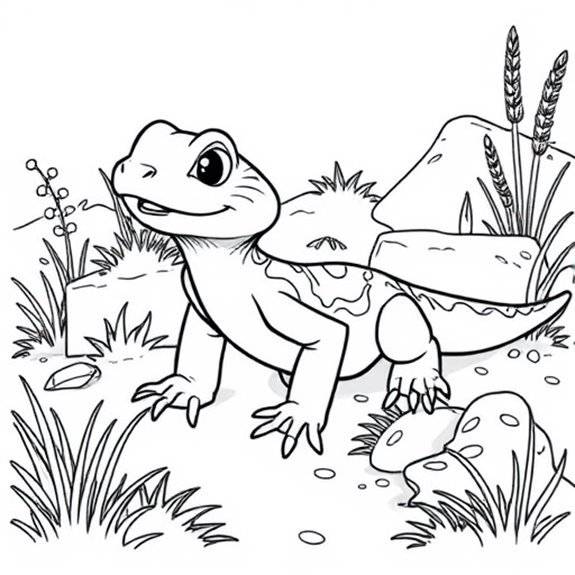 Skink Exploring Natural Habitat Coloring Pages Skink Exploring Natural Habitat Coloring Pages