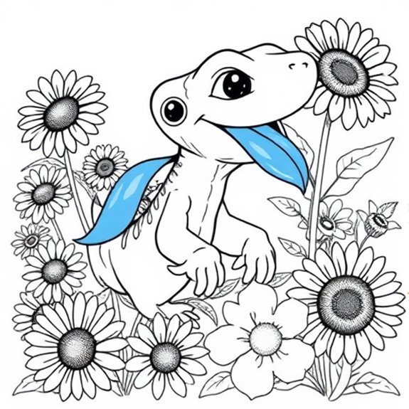 Skink Surrounded By Flowers Coloring Pages Skink Surrounded By Flowers Coloring Pages