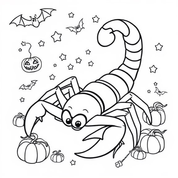 Spooky Scorpion Halloween Fun Coloring Pages Spooky Scorpion Halloween Fun Coloring Pages