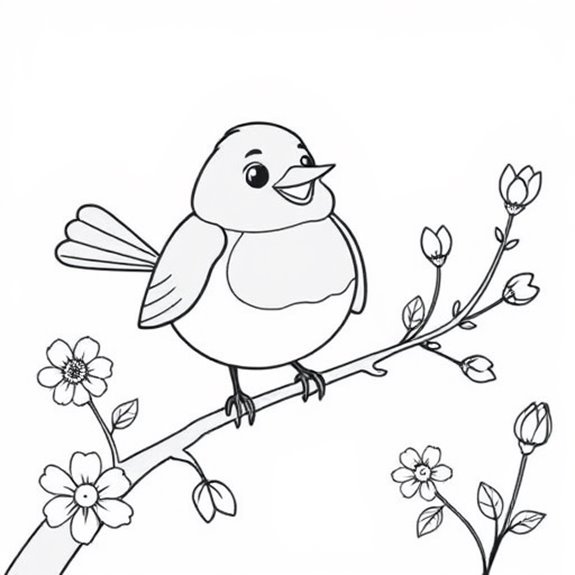 Springtime Classic Robin Sighting Coloring Pages Springtime Classic Robin Sighting Coloring Pages