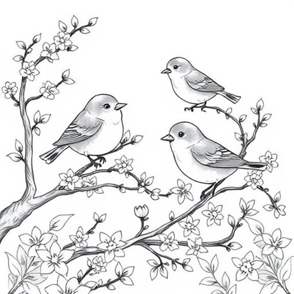 Springtime Melodies Of Songbirds Coloring Pages Springtime Melodies Of Songbirds Coloring Pages