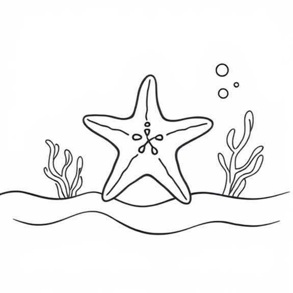 Starfish Against Ocean Backdrop Coloring Pages Starfish Against Ocean Backdrop Coloring Pages