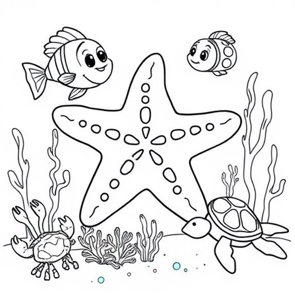 Starfish Play With Friends Coloring Pages Starfish Play With Friends Coloring Pages