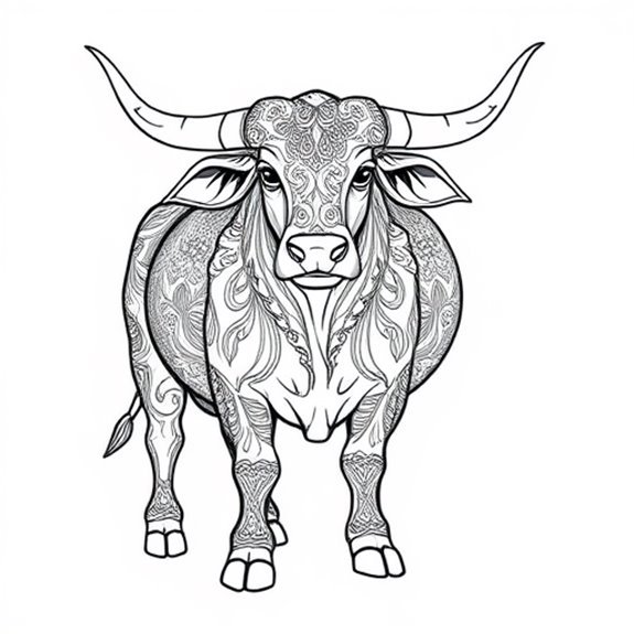 Striking Designs Featuring Oxen Coloring Pages Striking Designs Featuring Oxen Coloring Pages
