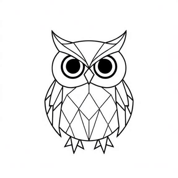 Stylized Geometric Owl Artwork Coloring Pages Stylized Geometric Owl Artwork Coloring Pages