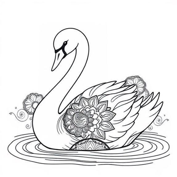 Swan Adorned With Mandalas Coloring Pages Swan Adorned With Mandalas Coloring Pages