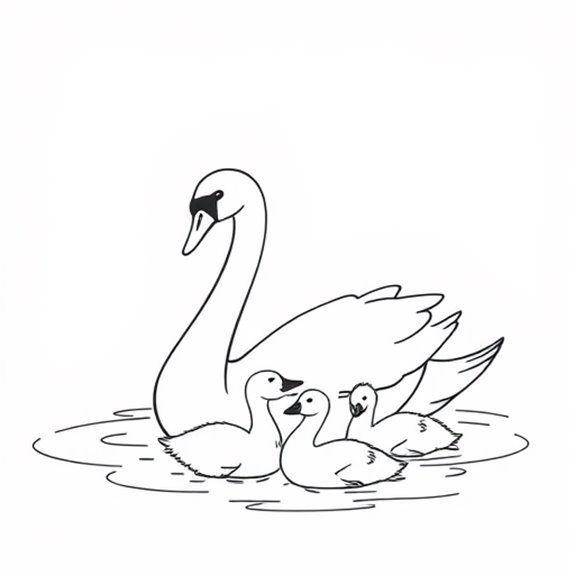 Swans Unite In Harmony Coloring Pages Swans Unite In Harmony Coloring Pages