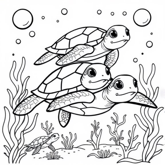 Turtle Exploration Beneath Waves Coloring Pages Turtle Exploration Beneath Waves Coloring Pages