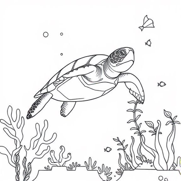 Underwater Sea Turtle Habitat Coloring Pages Underwater Sea Turtle Habitat Coloring Pages