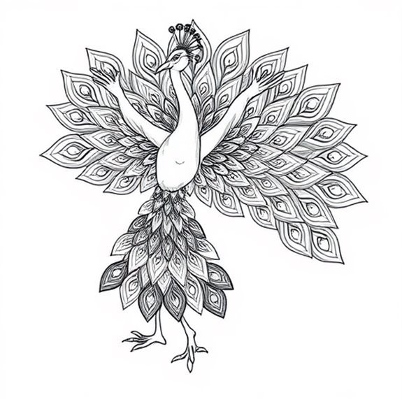 Vibrant Fluid Peacock Movements Coloring Pages Vibrant Fluid Peacock Movements Coloring Pages