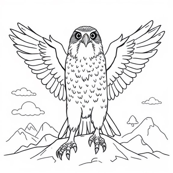 Vibrant Gyrfalcon In Flight Coloring Pages Vibrant Gyrfalcon In Flight Coloring Pages