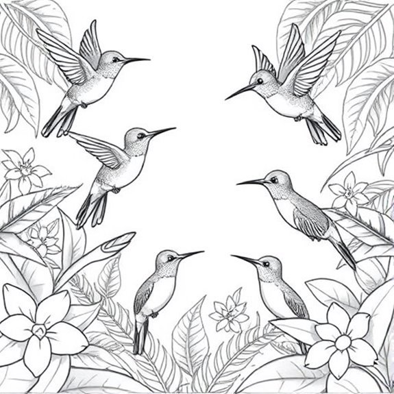 Vibrant Hummingbirds In Paradise Coloring Pages Vibrant Hummingbirds In Paradise Coloring Pages