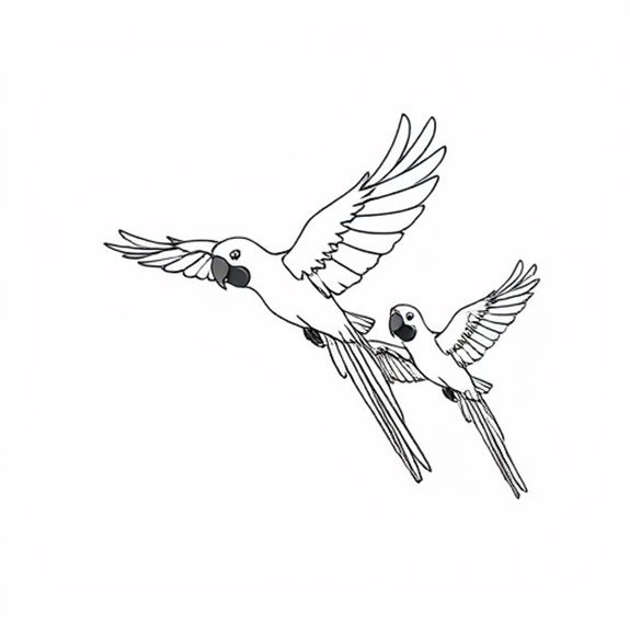 Vibrant Parrots Soaring High Coloring Pages Vibrant Parrots Soaring High Coloring Pages
