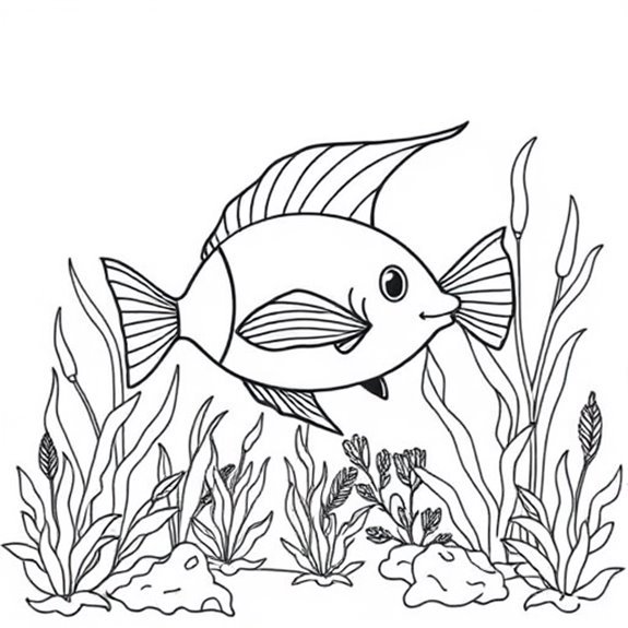 Vibrant Tropical Angelfish Display Coloring Pages Vibrant Tropical Angelfish Display Coloring Pages