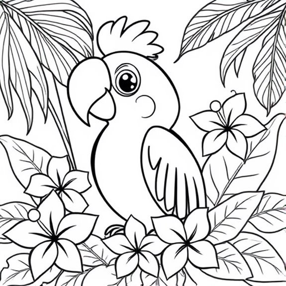 Vibrant Tropical Bird Beauty Coloring Pages Vibrant Tropical Bird Beauty Coloring Pages