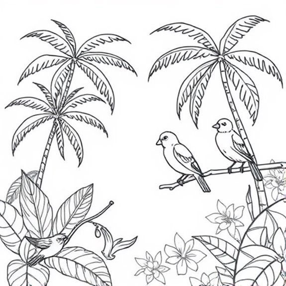 Vibrant Tropical Bird Landscapes Coloring Pages Vibrant Tropical Bird Landscapes Coloring Pages