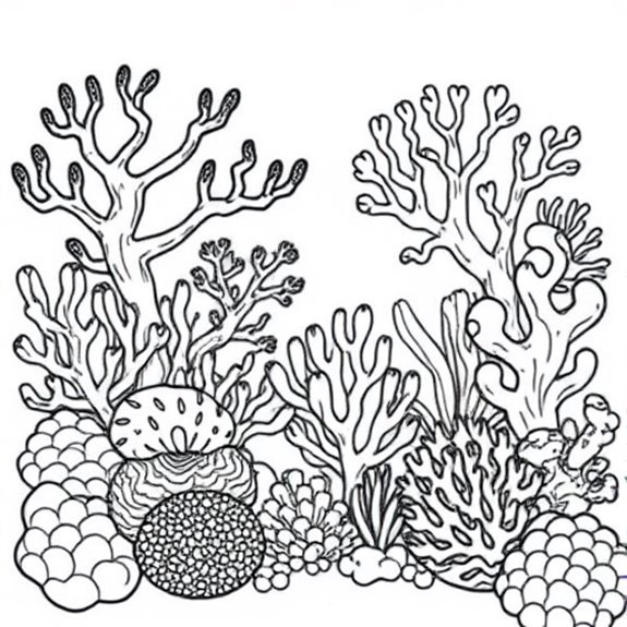 Vibrant Underwater Reef Ecosystem Coloring Pages Vibrant Underwater Reef Ecosystem Coloring Pages