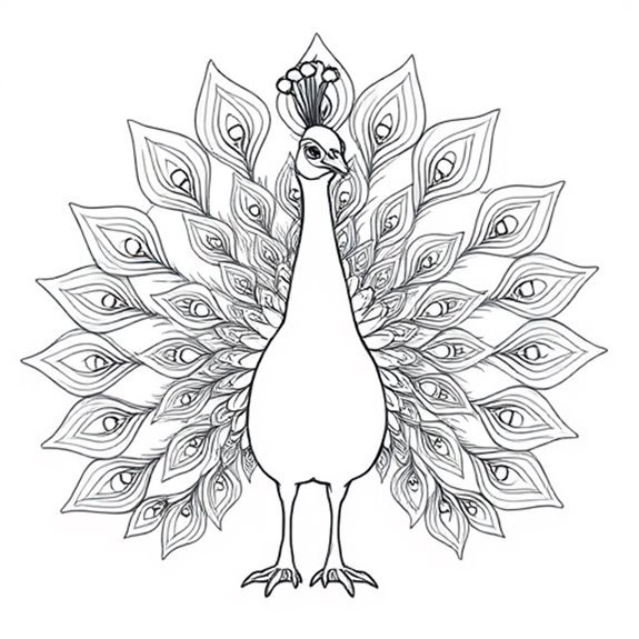Vivid Peacock Feather Display Coloring Pages Vivid Peacock Feather Display Coloring Pages
