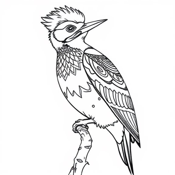 Woodpecker Plumage And Markings Coloring Pages Woodpecker Plumage And Markings Coloring Pages